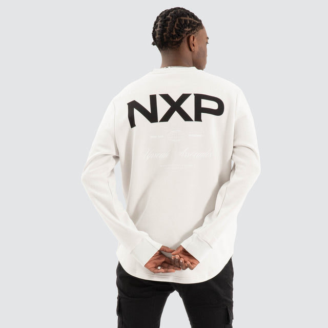 model wears Epic Dual Curved Jumper Glacier Grey Jumpers Grey - image 1