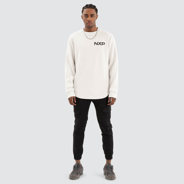 model wears Epic Dual Curved Jumper Glacier Grey Jumpers Grey - image 2