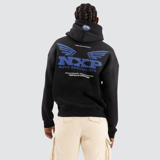 model wears Rogue Box Fit Hoodie Jet black Hoodies Black - image 1