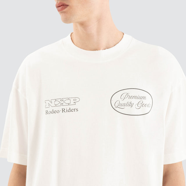 model wears Instant Raptor Tee Natural White T-Shirts White - image 5