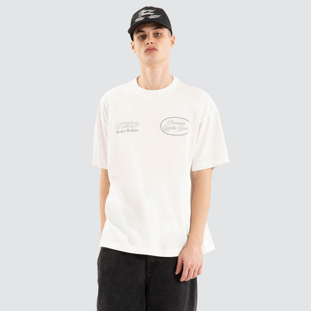 model wears Instant Raptor Tee Natural White T-Shirts White - image 3