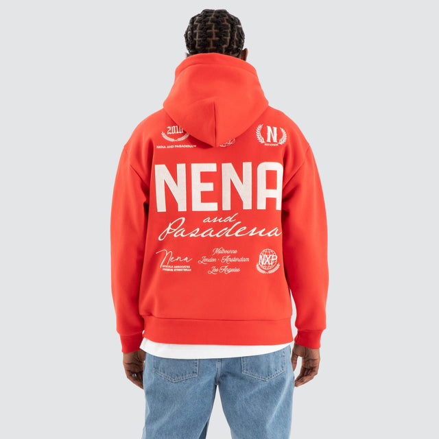 model wears United Relaxed Hoodie Poppy Red Hoodies Red - image 1