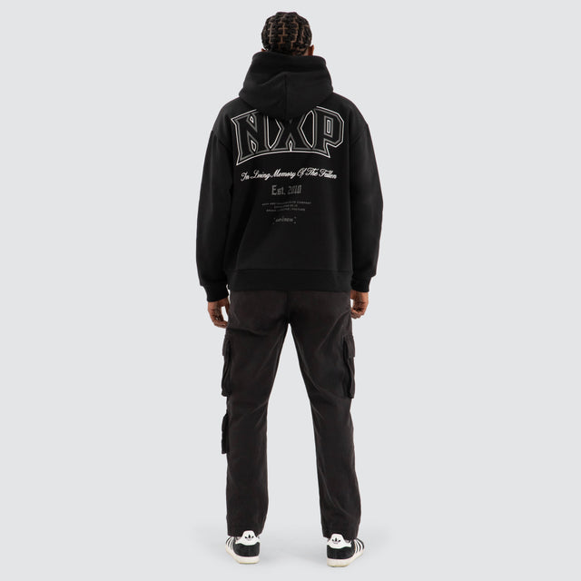 model wears Knockout Relaxed Hoodie Jet black Hoodies Black - image 4