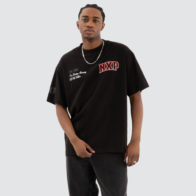 model wears Knockout Raptor Tee Jet Black T-Shirts Black - image 3