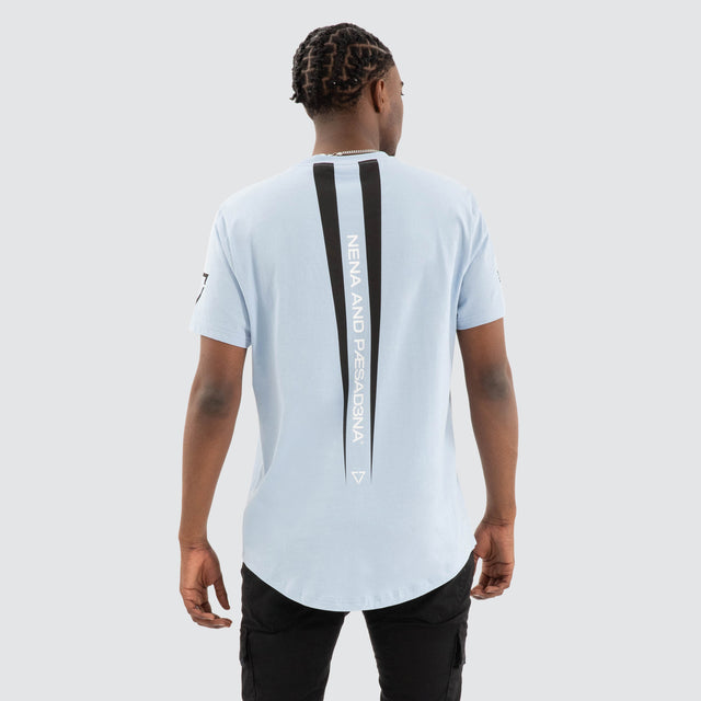 model wears Legion Dual Curved Tee Skyway T-Shirts Blue - image 6