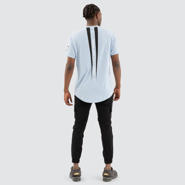 model wears Legion Dual Curved Tee Skyway T-Shirts Blue - image 2