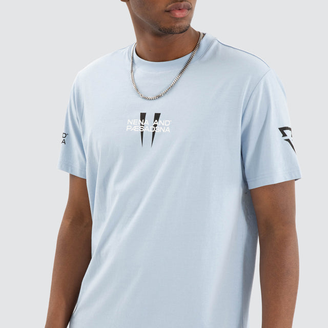 model wears Legion Dual Curved Tee Skyway T-Shirts Blue - image 5
