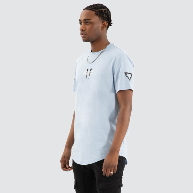 model wears Legion Dual Curved Tee Skyway T-Shirts Blue - image 3