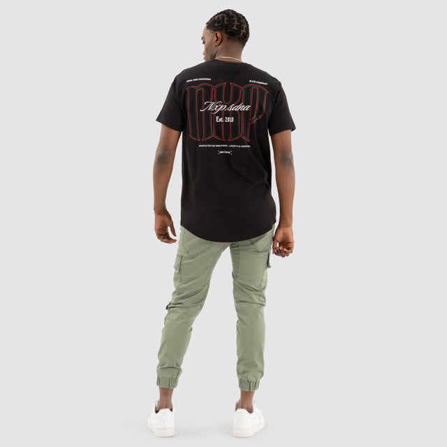 Combat Dual Curved Tee Jet black