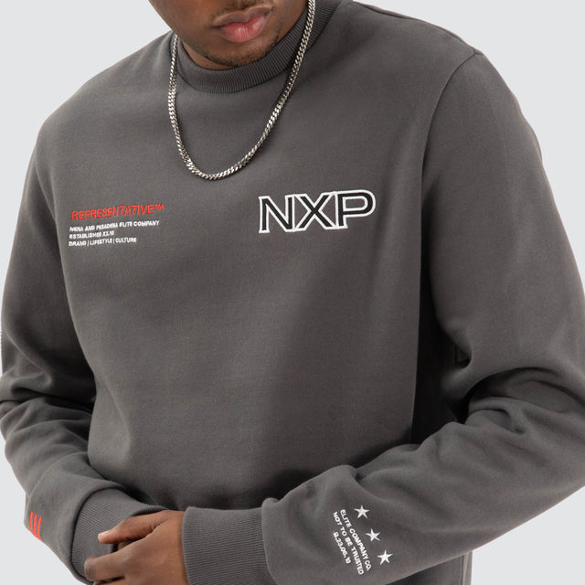 Thunder Dual Curved Sweater Asphalt