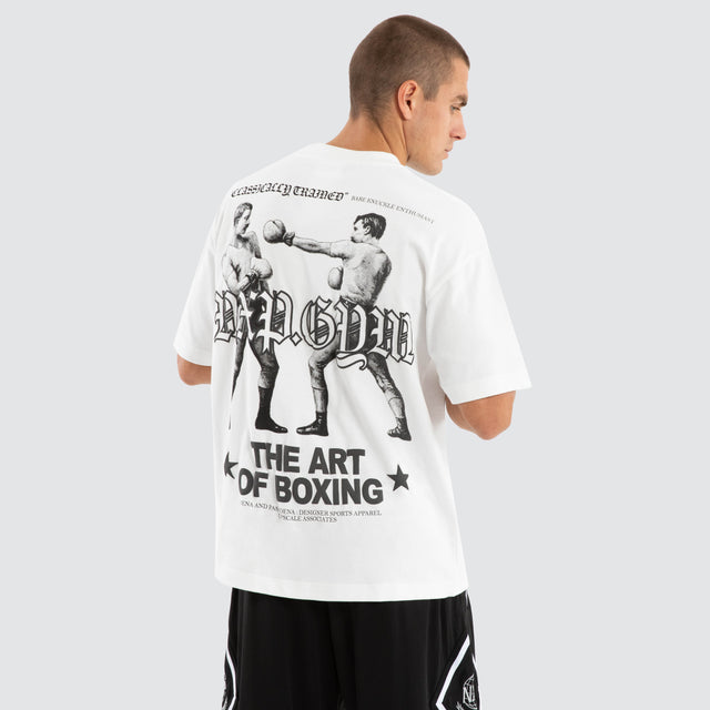model wears Art Box Raptor Tee Natural White T-Shirts White - image 1