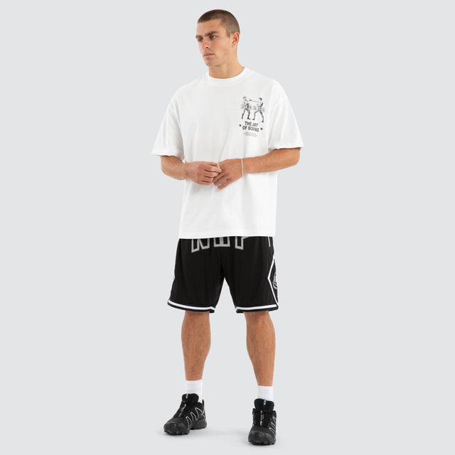 model wears Art Box Raptor Tee Natural White T-Shirts White - image 2