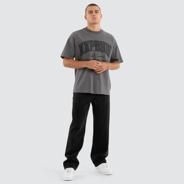 model wears Climax Raptor Tee Charcoal T-Shirts Grey - image 3