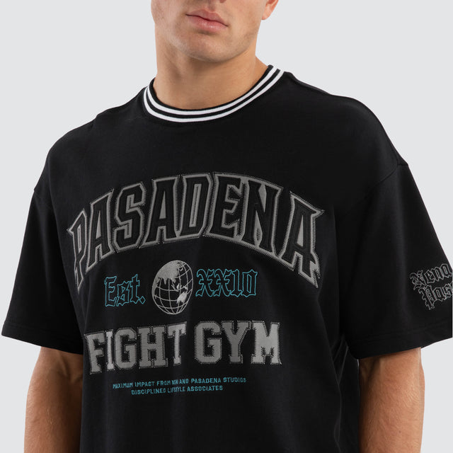 model wears Millennia Loopback Raptor Tee Anthracite Black T-Shirts Black - image 3