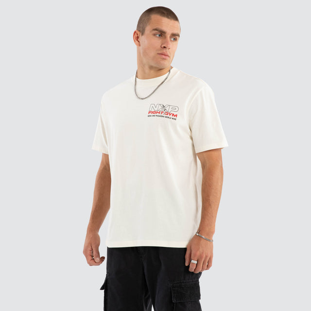 model wears Retrospect Classic Tee Tofu T-Shirts Cream - image 3