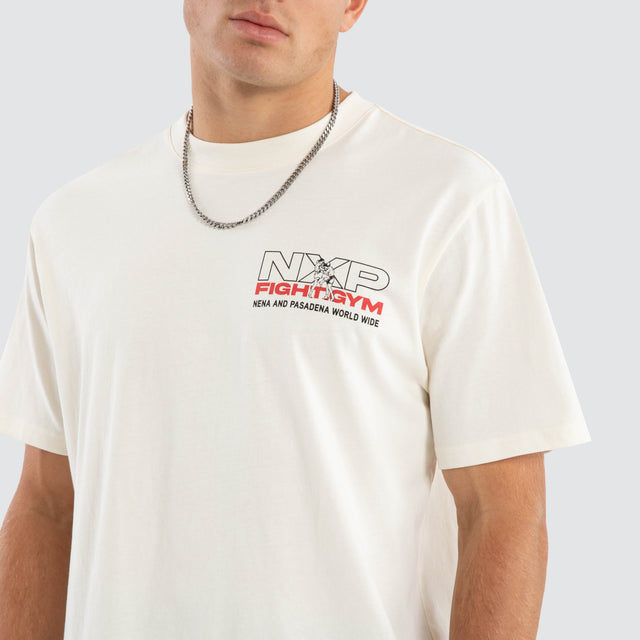 model wears Retrospect Classic Tee Tofu T-Shirts Cream - image 5