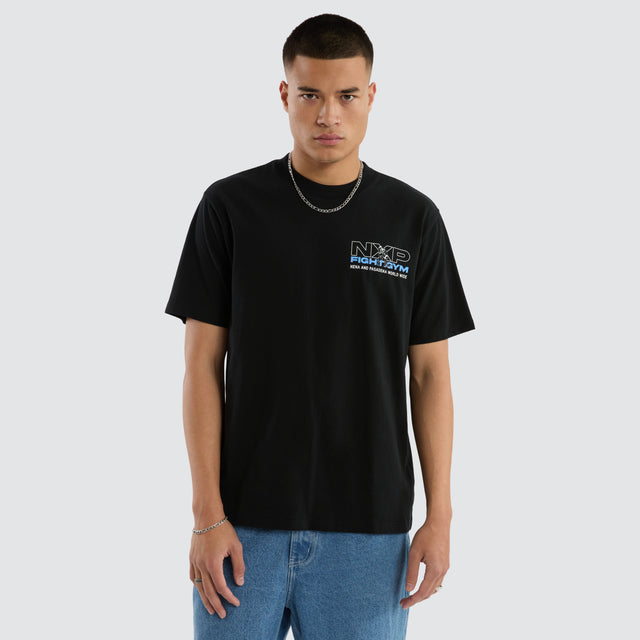 model wears Retrospect Classic Tee Jet Black T-Shirts Black - image 2