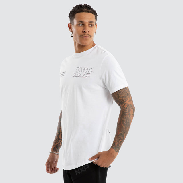 model wears Burns Dual Curved Tee Optical White T-Shirts White - image 5