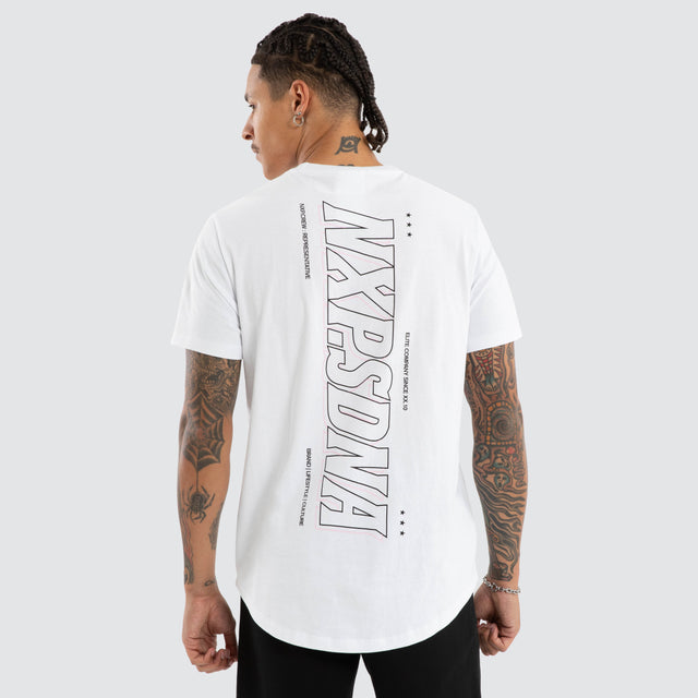 model wears Burns Dual Curved Tee Optical White T-Shirts White - image 1