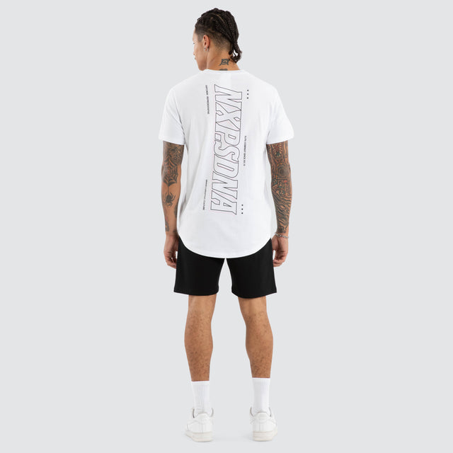 model wears Burns Dual Curved Tee Optical White T-Shirts White - image 3