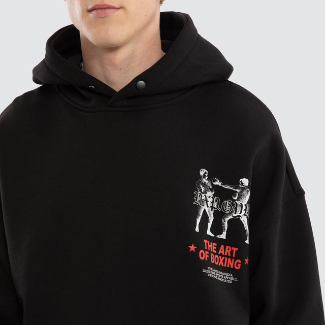 model wears Prone Box Fit Hoodie Jet Black Hoodies Black - image 5