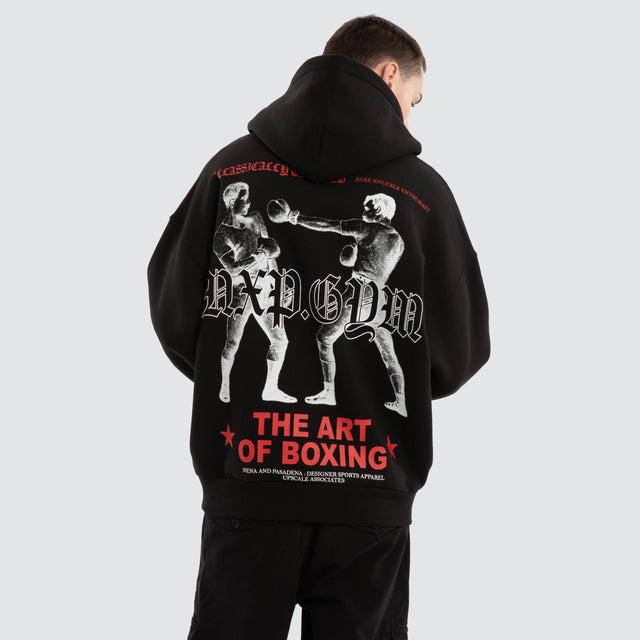 model wears Prone Box Fit Hoodie Jet Black Hoodies Black - image 1