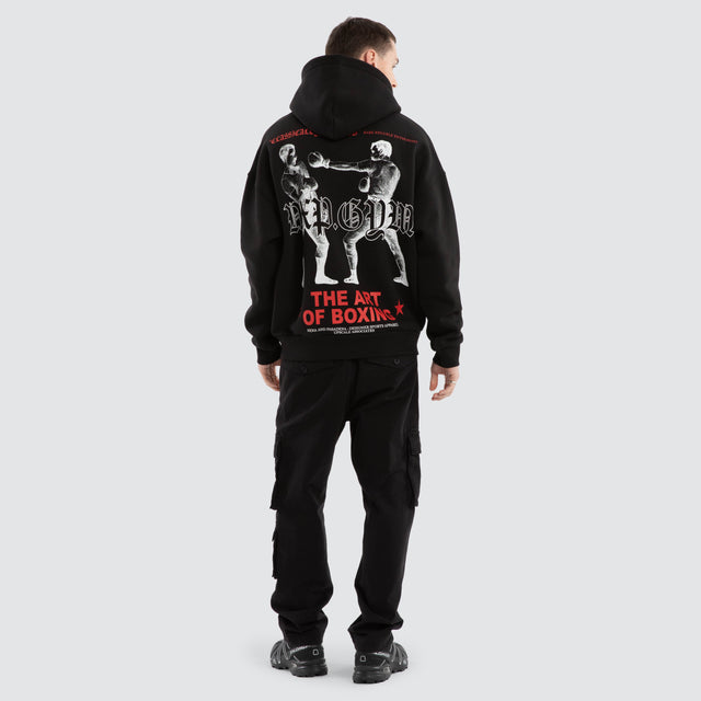 model wears Prone Box Fit Hoodie Jet Black Hoodies Black - image 4