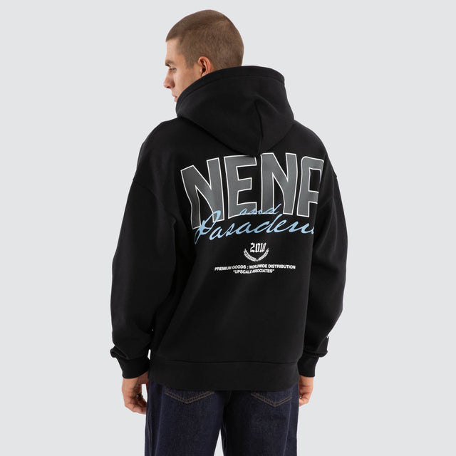 model wears Contained Relaxed Hoodie Anthracite Black Hoodies Black - image 1