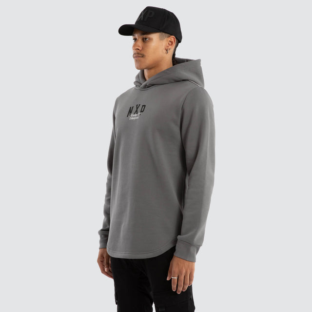 Crossover Dual Curved Hoodie Charcoal