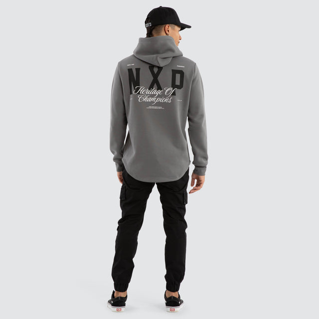 Crossover Dual Curved Hoodie Charcoal