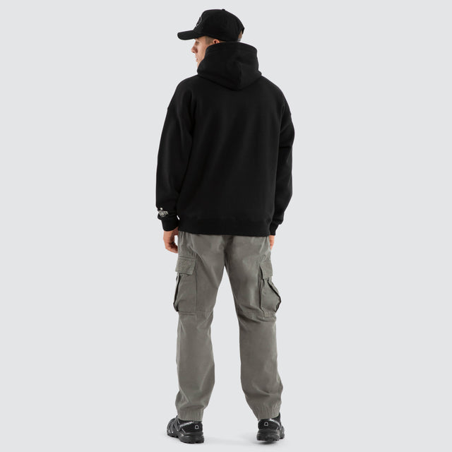 model wears Fence Box Fit Hoodie Jet Black Hoodies Black - image 2