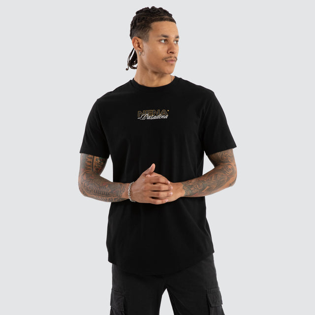 Veered Dual Curved Tee Jet Black