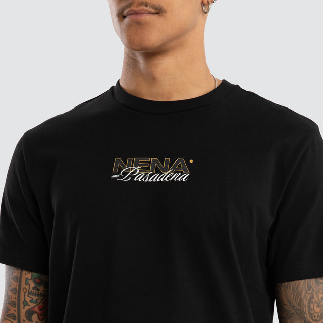 Veered Dual Curved Tee Jet Black