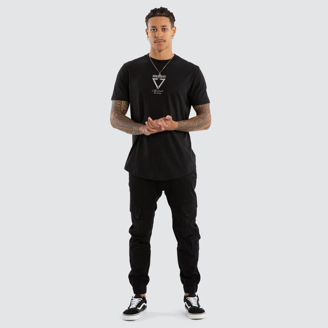 Wave Dual Curved Tee Jet Black