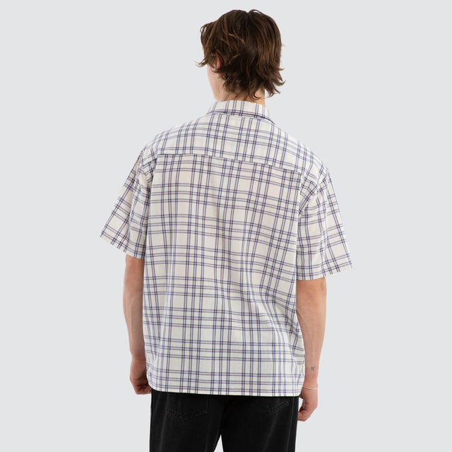 Dimension Boxy Shirt Natural White Check