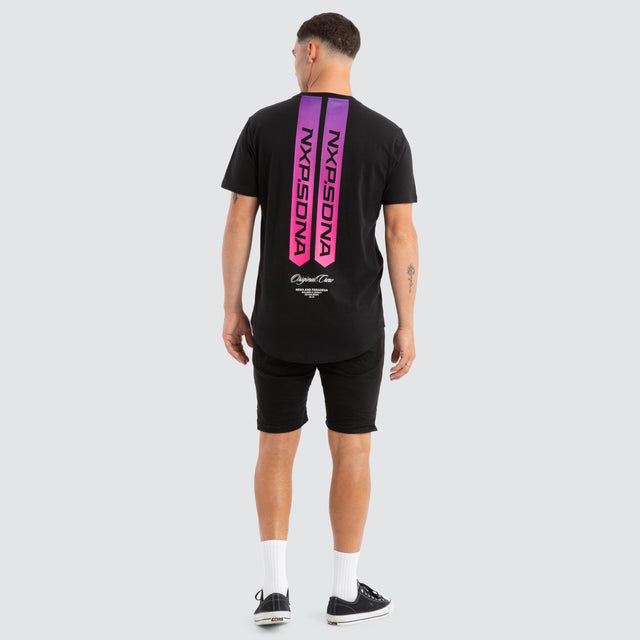 Score Dual Curved Tee Jet Black