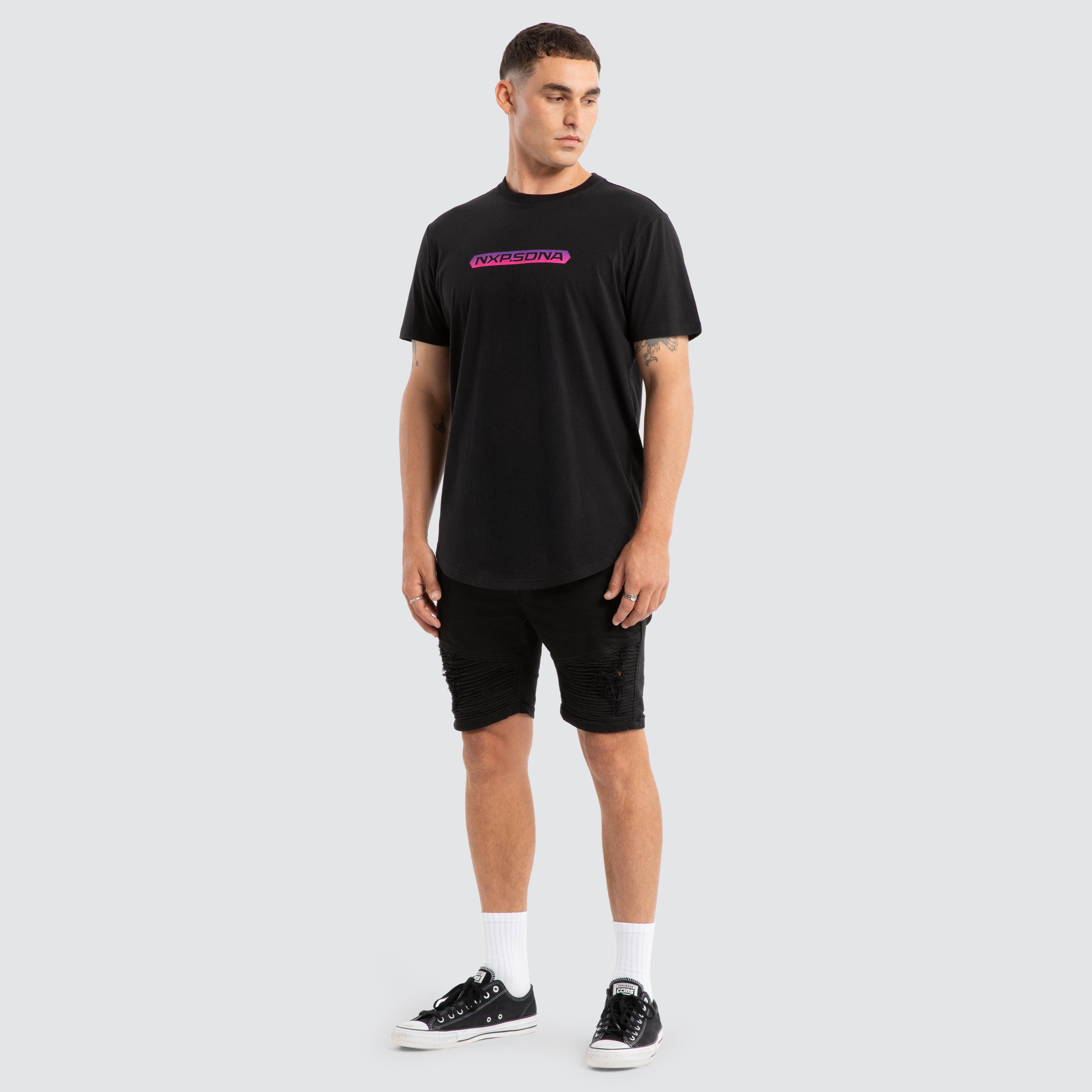 NXP Score Dual Curved Tee in Black | Neverland Store