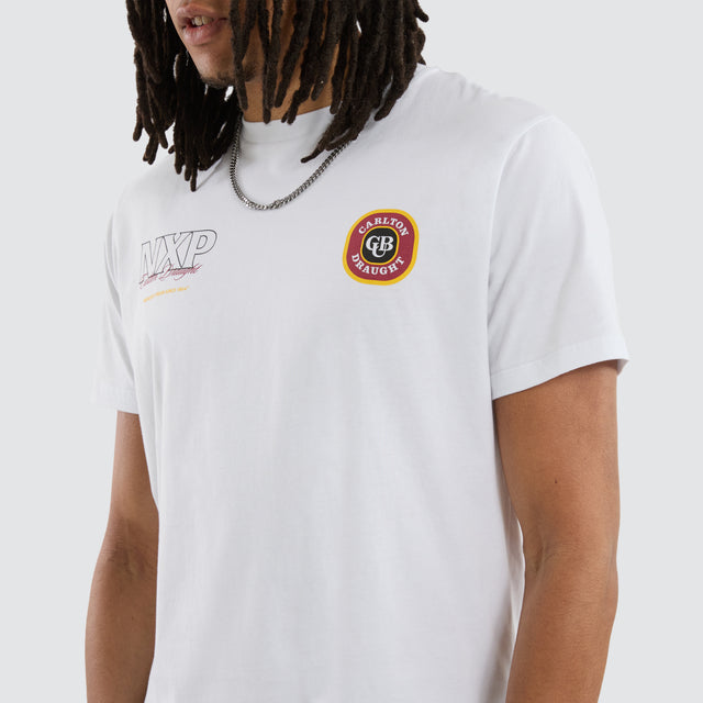 Carlton Draught General Dual Curved Tee Optical White