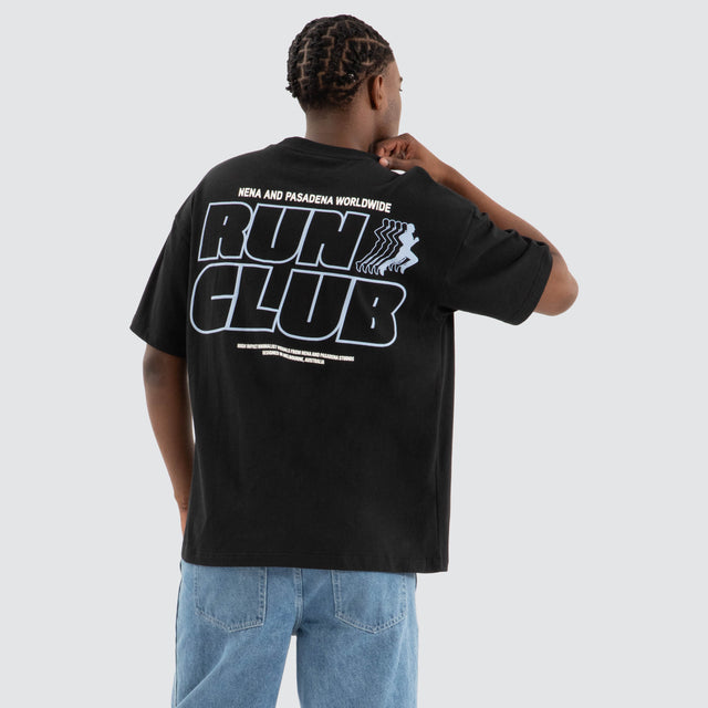 model wears Run Club Raptor Tee Anthracite Black T-Shirts Black - image 1