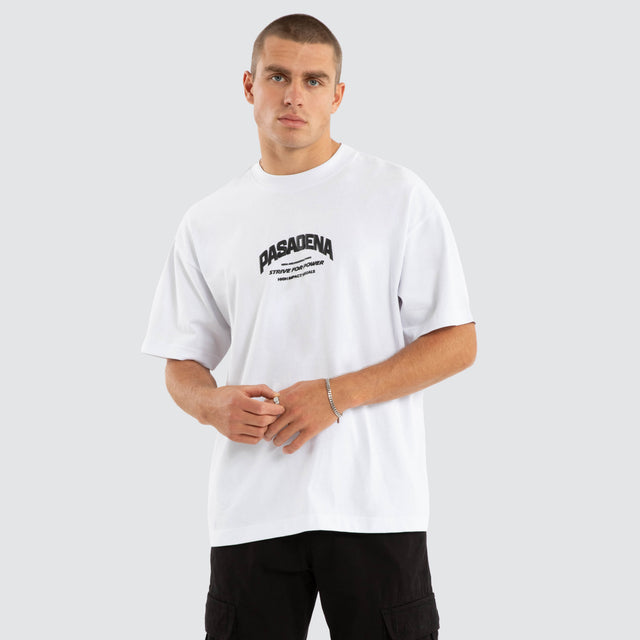 model wears Strive Raptor Tee Optical White T-Shirts White - image 3