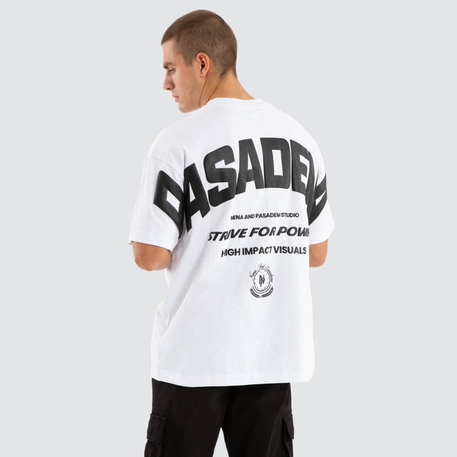 model wears Strive Raptor Tee Optical White T-Shirts White - image 1