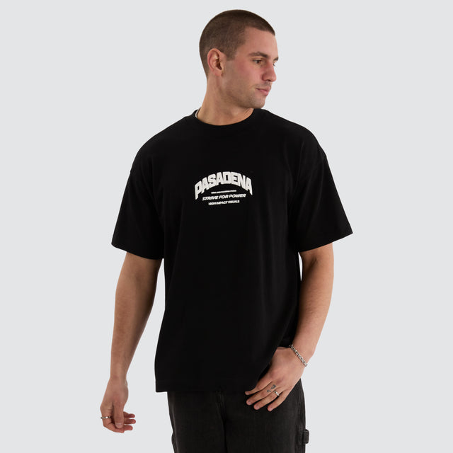 model wears Strive Raptor Tee Jet Black T-Shirts Black - image 2