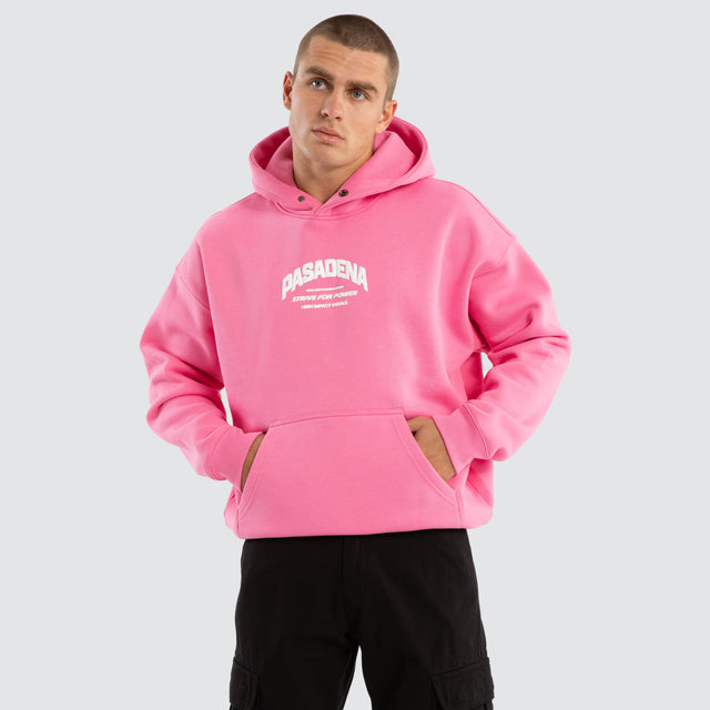 model wears Strive Box Fit Hoodie Pink Hoodies Pink - image 3