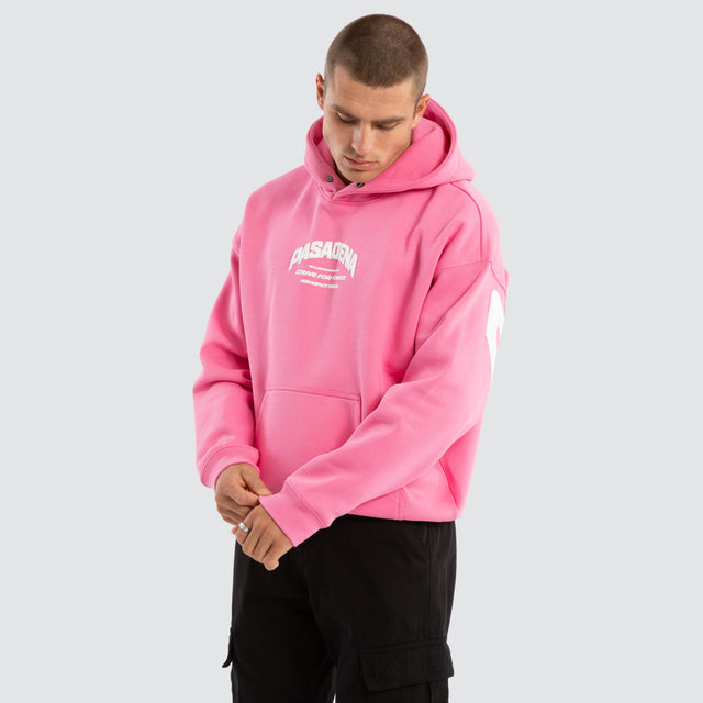 model wears Strive Box Fit Hoodie Pink Hoodies Pink - image 5