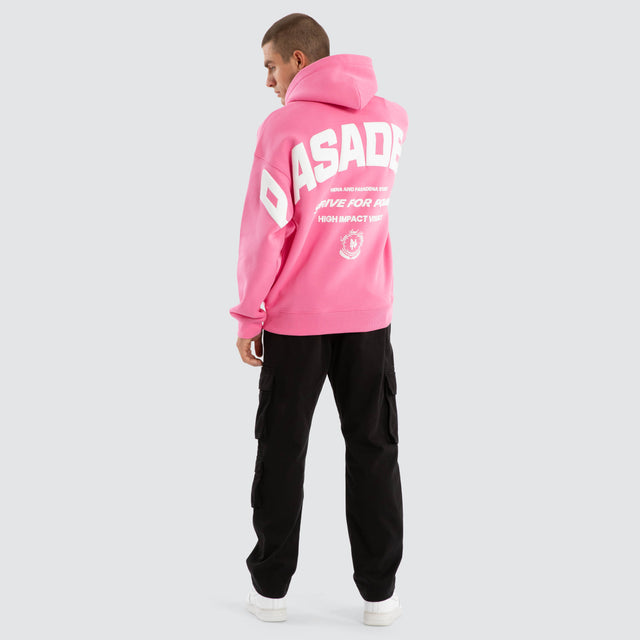 model wears Strive Box Fit Hoodie Pink Hoodies Pink - image 4