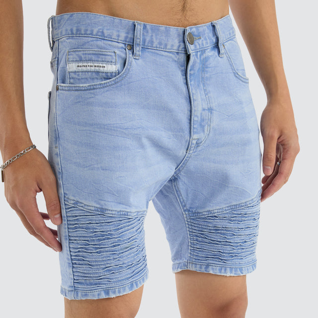 model wears Spitfire Shorts Elgin Blue Shorts Blue - image 3