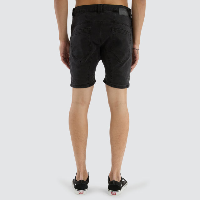 model wears Viper Denim Short Black Shorts Black - image 5