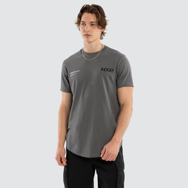 Crime Dual Curved Tee Charcoal