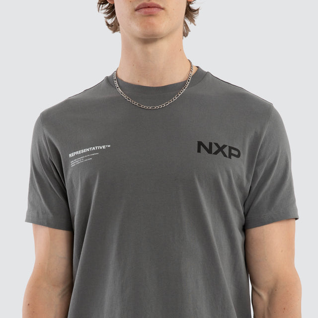 Crime Dual Curved Tee Charcoal