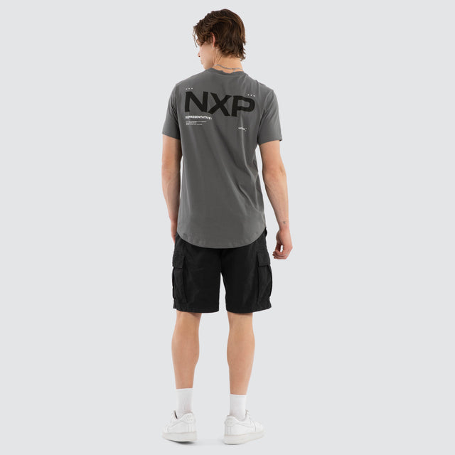 Crime Dual Curved Tee Charcoal